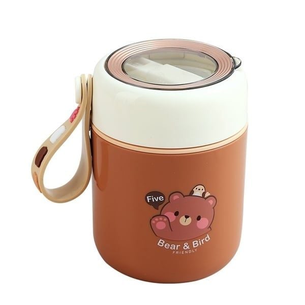Bình Ủ Cháo Bear Family 500ML Có Kèm Theo Thìa