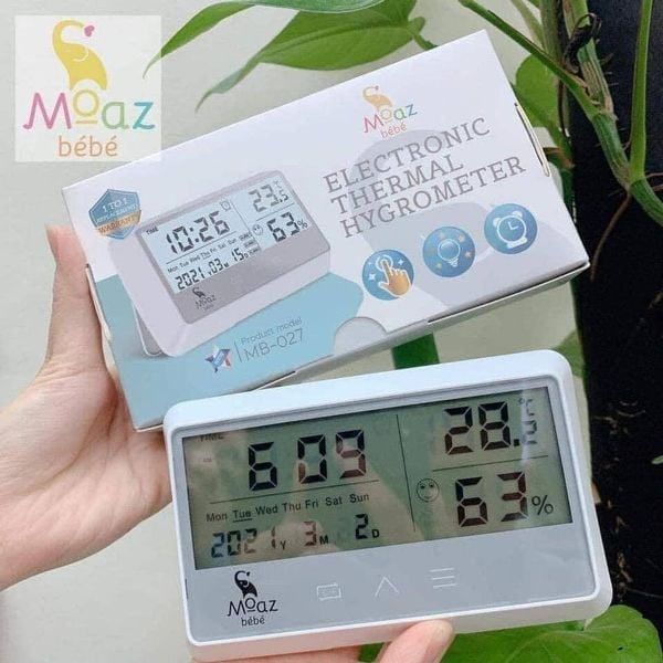 Nhiệt Ẩm Kế MoazbébéÉ - Nhỏ Gọn, Nhiều Màu, Màn Hình LCD Lớn - MB-027
