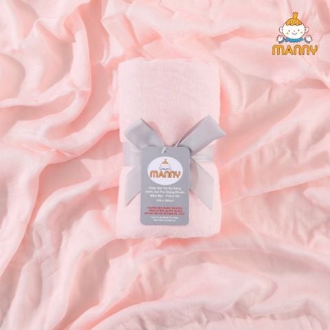 Khăn Tắm Sợi Tre 2 Lớp Cho Bé - Khăn Manny 100% Sợi Tre Màu Trơn Mềm Mịn An Toàn Cho Da Bé
