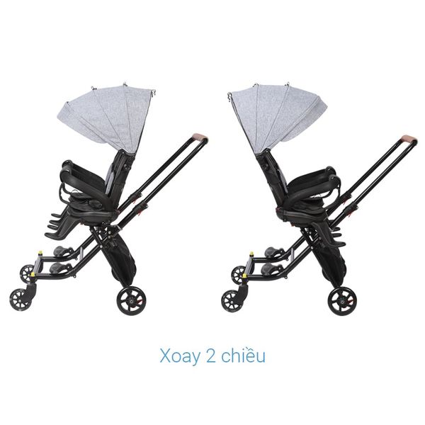 Xe Đẩy Đôi Gắp Gọn 2 Chiều Zaracos Nicolas 0266 Màu Xám Ghi, Khung Xe Thép Siêu Nhẹ