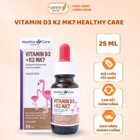 Vitamin K2D3 MK7 cho bé Healthy Care Úc Chai 25ml, Tăng Cường Miễn Dịch - Siêu Thị Mẹ Và Bé Carrot