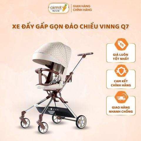 Xe Đẩy Gấp Gọn Vinng Q7 Cho Bé, Xoay Đảo Chiều Có Mái Xe Và Khu Xe Chắc Chắn
