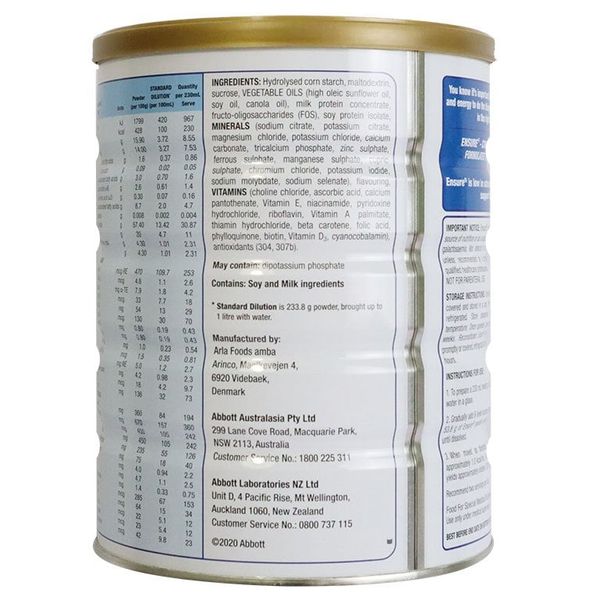 Sữa Bột Ensure Úc Mẹ Và Bé - Dinh Dưỡng Cao, Bảo Vệ Đường Ruột - 850g