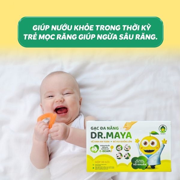 Gạc Đa Năng Dr.Maya, Gạc Rơ Lưỡi Đa Năng, Giúp Vệ Sinh Răng Miệng Bé