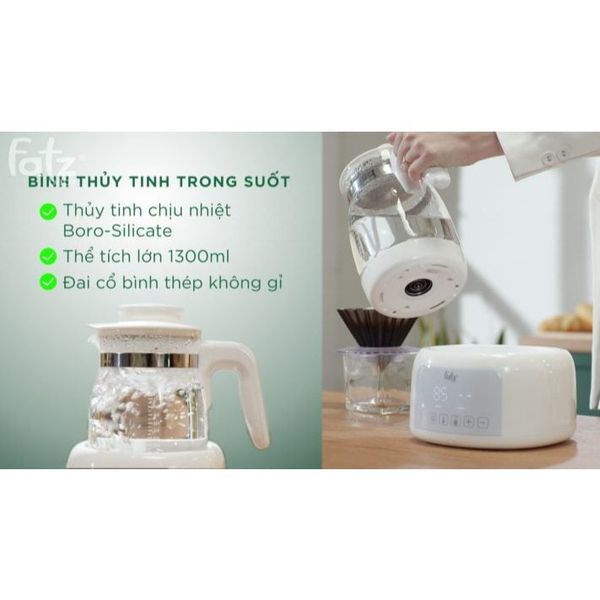 Máy Đun Và Hâm Nước Pha Sữa Điện Tử Fatz Quick 12 Plus FB3504HB