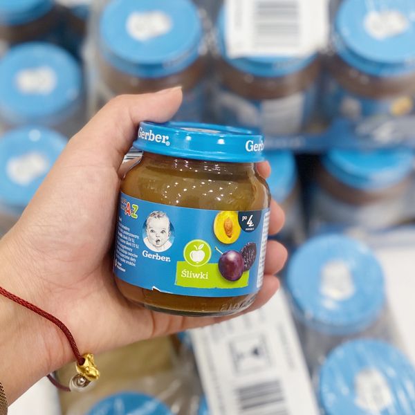 Mận Nghiền Gerber Nga Chống Táo Bón Cho Bé Từ 4 Tháng Tuổi 80G