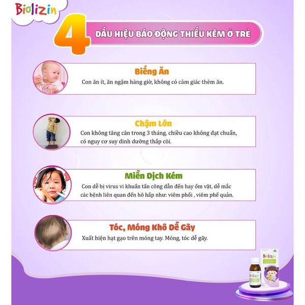 Kẽm Biolizin Hữu Cơ Cho Bé – Ăn Ngon, Tăng Đề Kháng, Hấp Thu Tối Ưu
