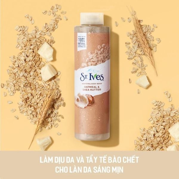 Sữa Tắm ST. Ives Soothing Body Wash Oatmeal & Shea Butter Yến Mạch Và Bơ Làm Dịu Da 650ML