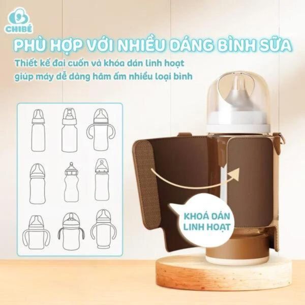 Máy Hâm Bình Sữa Di Động CHIBÉ Warm 3 CB021, Hàng Chính Hãng, Bảo Hành 18 Tháng