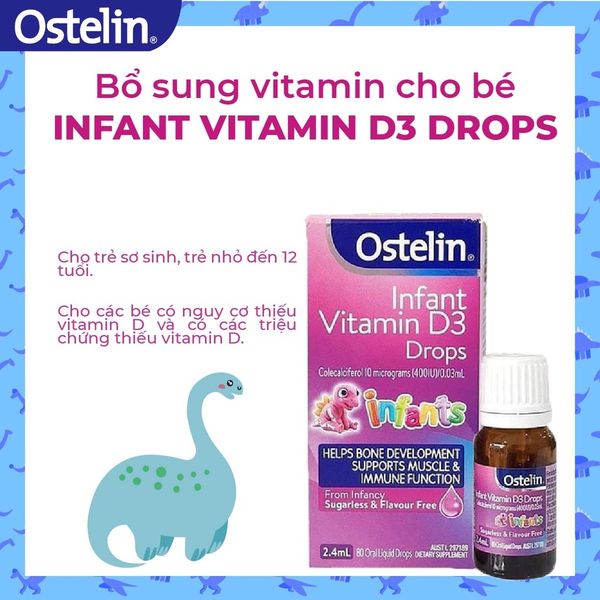 Vitamin D3 Drops Ostelin 2,4ML Của Úc  Dạng Nhỏ Giọt, D3 Cho Bé