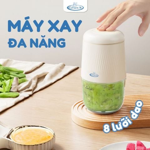 Máy Xay Ăn Dặm Gluck GN12 0,3L Máy Xay 8 Lưỡi Đa Năng, Máy Xay Thịt