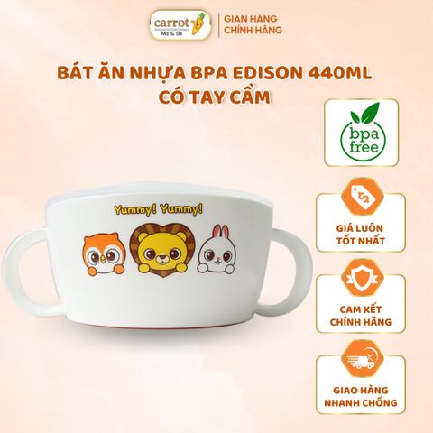 Bát Ăn Nhựa BPA EDison 440ML Có Tay Cầm Cho Bé