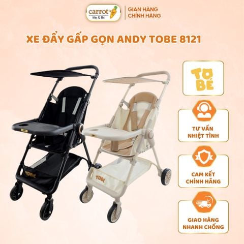 Xe Đẩy Gấp Gọn Andy Tobe 8121, Khung Xe Chắc Chắn, Gấp Gọn Nhanh Chóng