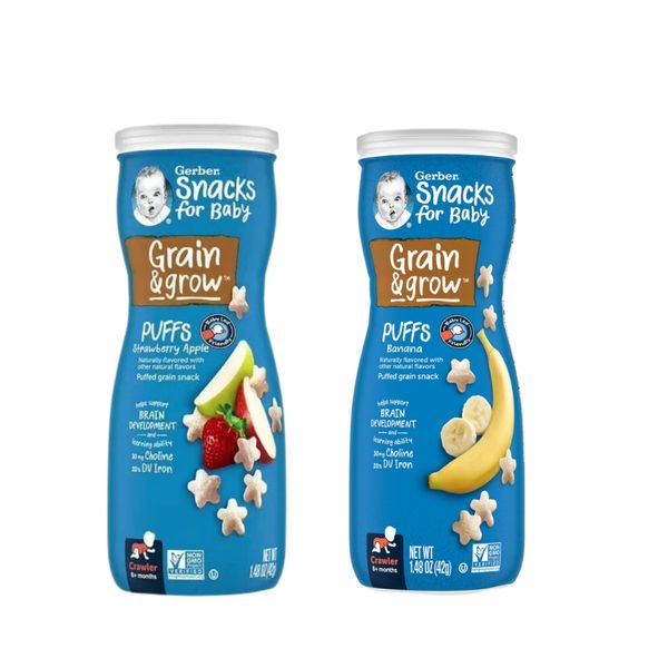 Bánh Ăn Dặm Gerber Puffs Hình Ngôi Sao 42G Đủ Vị Cho Bé 8M+