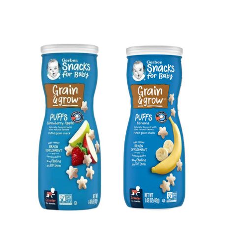 Bánh Ăn Dặm Gerber Puffs Hình Ngôi Sao 42G Đủ Vị Cho Bé 8M+