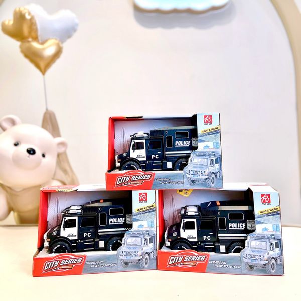 Xe Police đen, Trắng Rui Jia J5522BC, Đồ Chơi Xe Cảnh Sát Cho Bé