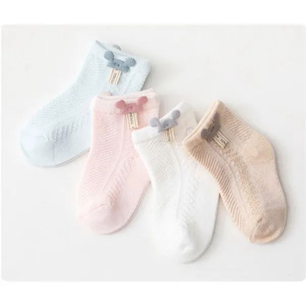 Set 4 Đôi Tất Cho Bé Mickey Baby Socks Thoáng Khí, Tất Lưới Cho Bé 12-24M