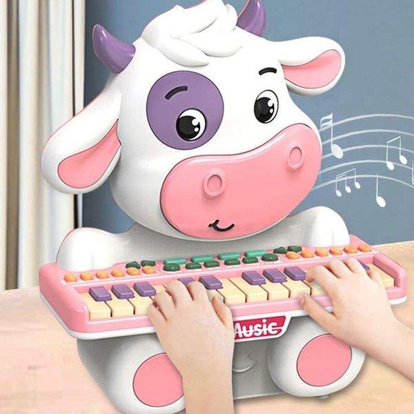 Đồ Chơi Đàn Organ Điện Tử Hình Bò Hoạt Hình Dễ Thương Cho Bé