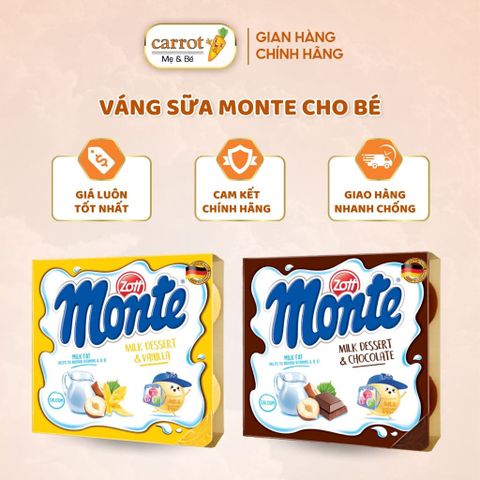 Váng Sữa Monte Cho Bé - Ngọt Ngào, Đậm Đà - 2 Hương Vị