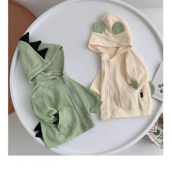 Áo Khoác Tay Dài Có Tai Cho Bé Chất Liệu Tổ Ong Dày Dặn Từ Size 1- Size 7