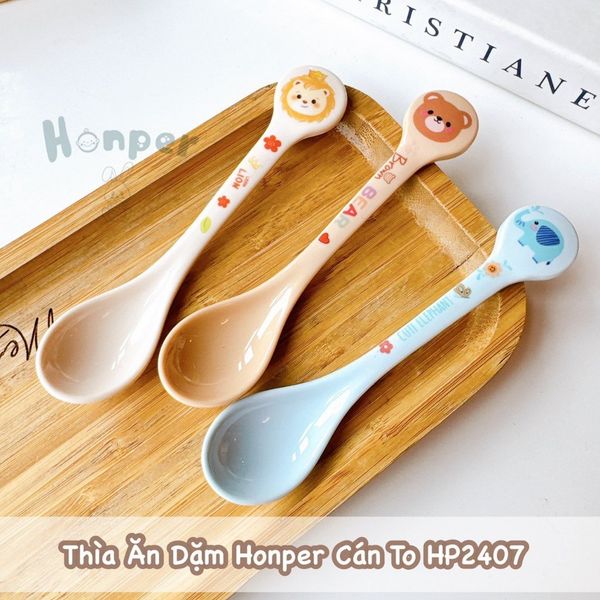 Thìa Ăn Dặm HONPER Cán To HP2407, Cán Nhỏ HP2408 Màu Ngẫu Nhiên