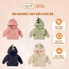 Áo Khoác Tay Dài Có Tai Cho Bé Chất Liệu Tổ Ong Dày Dặn Từ Size 1- Size 7