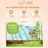 Set 6 Khăn Sữa MIPBI Sợi Tre 100%, Khăn Sợi Tre 3 Lớp