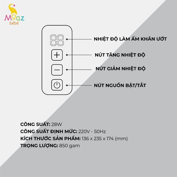 Máy Ủ Ấm Khăn Uớt MOAZ MB059, Máy MOAZ Chính Hãng