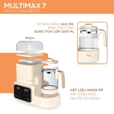 Máy Đa Năng Fatzbaby Multimax 7 FB9302TN - Tiệt Trùng, Hâm Sữa, Đun Nước Thông Minh