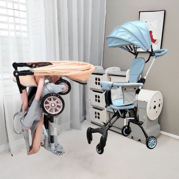 Xe Đẩy Gấp Gọn UMOO - Có Mái Che, An Toàn Cho Bé, Đệm Ngồi 4 Mặt - 40Kg