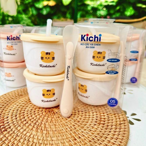 Bộ Cốc Và Chén Ăn Dặm Cho Bé Kichi Kèm Muỗng