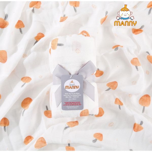 Khăn Tắm Sợi Tre 2 Lớp Cho Bé - Khăn Manny 100% Sợi Tre Màu Trơn Mềm Mịn An Toàn Cho Da Bé