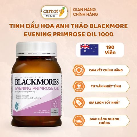 Tinh Dầu Hoa Anh Thảo Blackmore Evening Primrose Oil 1000 Đẹp Da, Chống Lão Hóa, Cân Bằng Nội Tiết Tố Lọ 190V