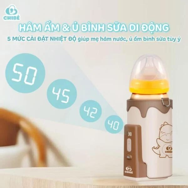 Máy Hâm Bình Sữa Di Động CHIBÉ Warm 3 CB021, Hàng Chính Hãng, Bảo Hành 18 Tháng