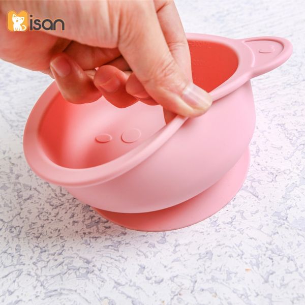 Bát Ăn Dặm Silicon Hình Gấu Misan Kèm Thìa Cho Bé