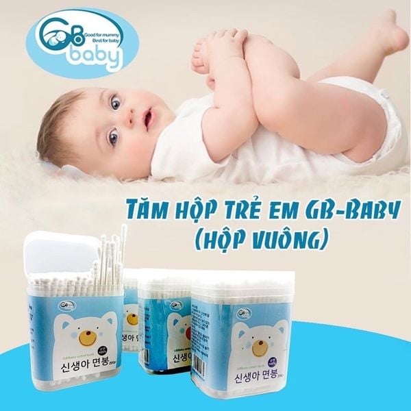 Tăm Bông GB Baby Trẻ Em Đầu Dẹt Và Tròn 200 Cái Hàn Quốc