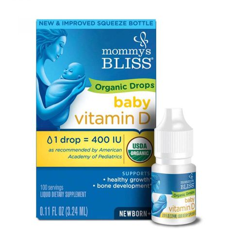 Vitamin D Hữu Cơ MOMMY'S BLISS 400IU Organic Drops 3.24ml, Dành Cho Trẻ Sơ Sinh