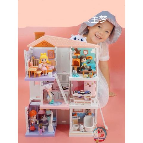 Hộp nhà búp bê DIY Little World WS8971 (hộp)