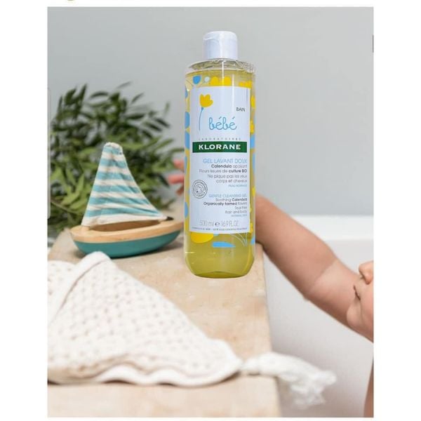 Sữa Tắm Gội 2 in 1 Klorane Bebe Pháp 500ML, Sữa Tắm Gội Cho Bé Từ Sơ Sinh