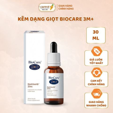 Kẽm Giọt Cho Bé Biocare Children's Liquid Zinc, 30Ml Cho Bé Từ 3 Tháng - Siêu Thị Mẹ Và Bé Carrot
