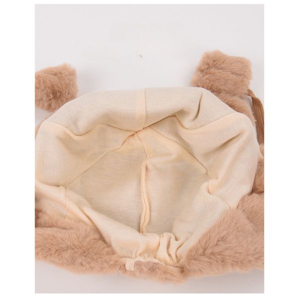 Mũ Trùm Đầu Giữ Ấm Mùa Đông Thiết Kế Tai Gấu Mềm Mại Chống Lạnh Có Dây Buộc