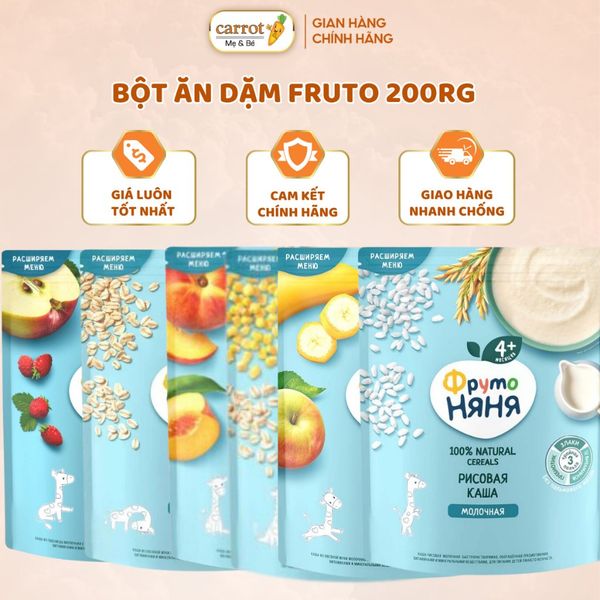 Bột Ăn Dặm FRUTO Nga Gói 200G Cho Bé Từ 4M+