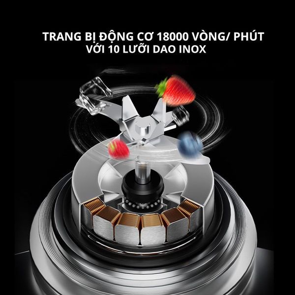 Máy Xay Sinh Tố Cầm Tay ZHENMI ZMGZ-J5 10 Lưỡi Xay đá, Sạc Pin, Dung tích 340ml