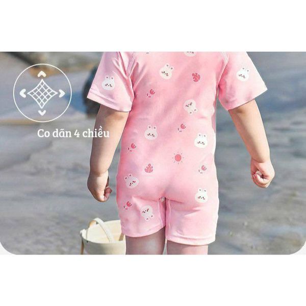 Bộ Đồ Bơi Liền Thân Kèm Mũ Monona Đủ Size Cho Bé