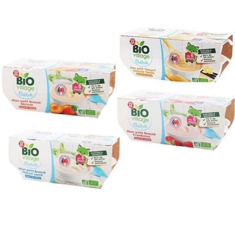 Sữa Chua Bio Village Bébe 400G 4 Vị Cho  Bé Từ 6 Tháng Tuổi