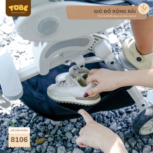 Xe Đẩy Gấp Gọn ToBé 8106, Ghế Xoay 360 Độ Có Chế Độ Ngả Lưng