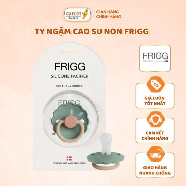 Ti Ngậm Cho Bé FRIGG Đan Mạch 0-18M, Chất Liệu Silicone Mềm Mại Hàng Chính Hãng