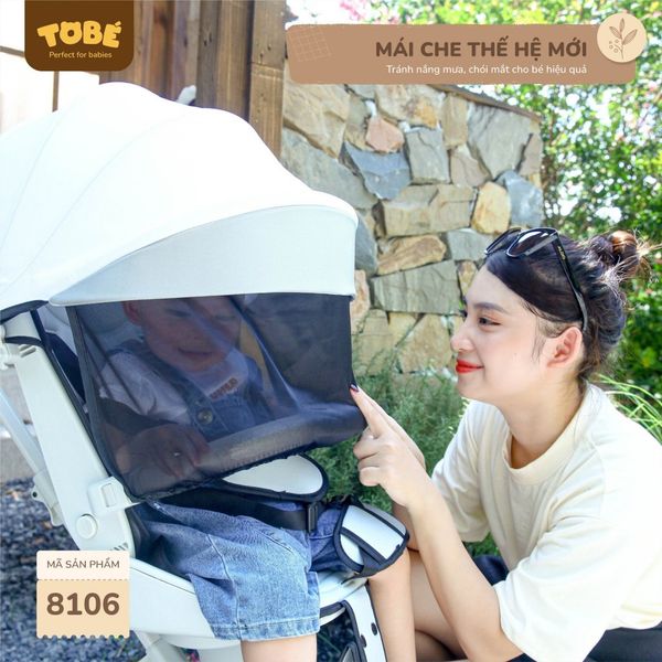 Xe Đẩy Gấp Gọn ToBé 8106, Ghế Xoay 360 Độ Có Chế Độ Ngả Lưng