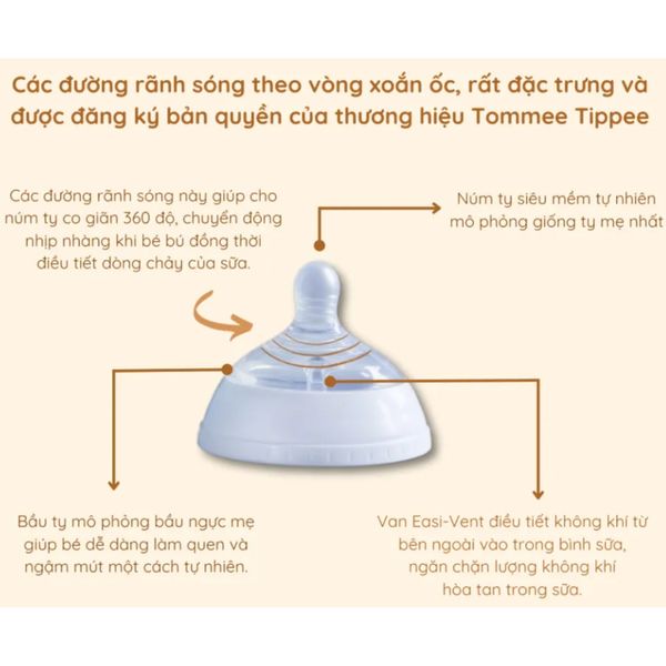 Núm Ti Tommee Tippee Natural Start Silicon Siêu Mềm Đủ Size Cho Bé