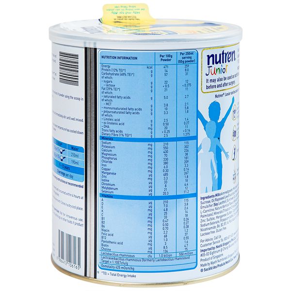 Sữa bột Nutren Junior Nestlé 850g Cho Trẻ 1 - 12 Tuổi